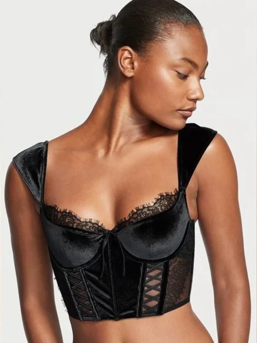 Victorias Secret Dream Angels Velvet Lace Bustier Corset Top- Size Small- NWT